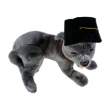 Bocchetta Flint 35cm Lying Graduation Staffy Plush Toy - Grey (Stuffed Animal Dog Grad Gift)
