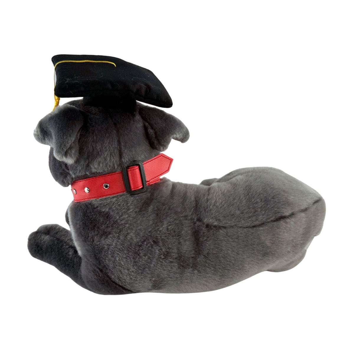 Bocchetta Flint 35cm Lying Graduation Staffy Plush Toy - Grey (Stuffed Animal Dog Grad Gift)