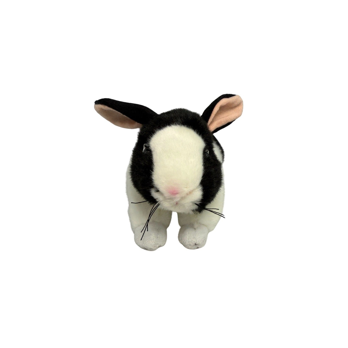 Bocchetta Flopsy 25cm Standing Bunny Rabbit Plush Toy - Black/White (Realistic Stuffed Animal Easter Gift)