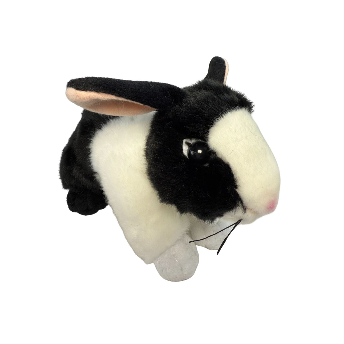 Bocchetta Flopsy 25cm Standing Bunny Rabbit Plush Toy - Black/White (Realistic Stuffed Animal Easter Gift)