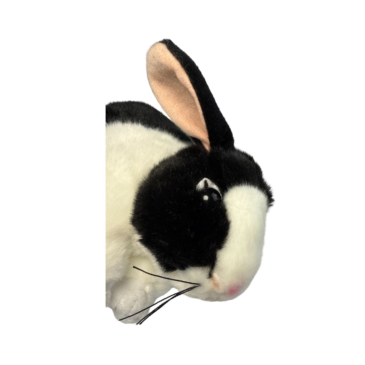 Bocchetta Flopsy 25cm Standing Bunny Rabbit Plush Toy - Black/White (Realistic Stuffed Animal Easter Gift)