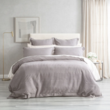 Renee Taylor Elegance Cotton Waffle Jacquard Quilt Cover Set - Fossil