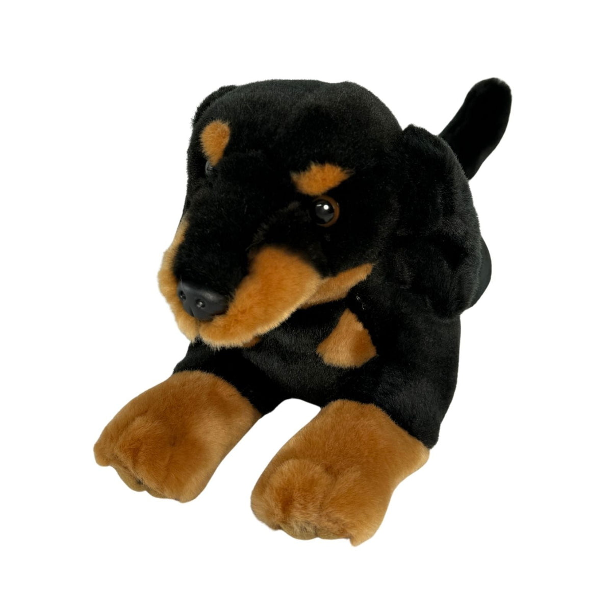 Bocchetta Frankie 30cm Floppy Dachshund Puppy Plush Toy - Black/Tan (Realistic Stuffed Animal Dog Gift)