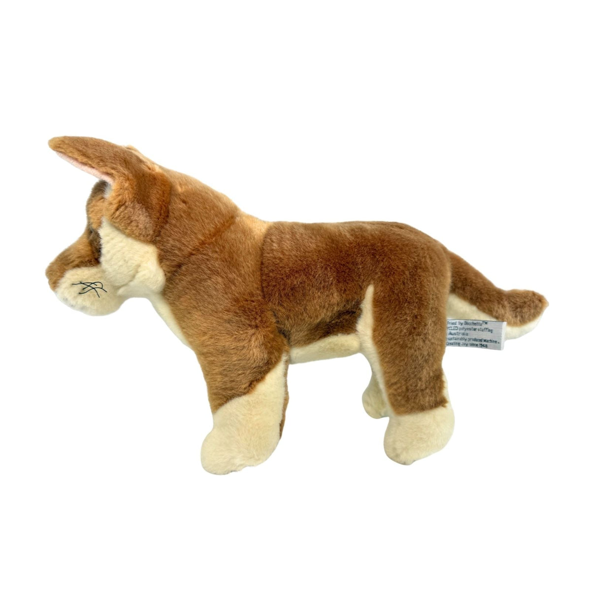 Bocchetta Frazer 25cm Standing Dingo Plush Toy - Tan (Australian Stuffed Animal Souvenir Gift)