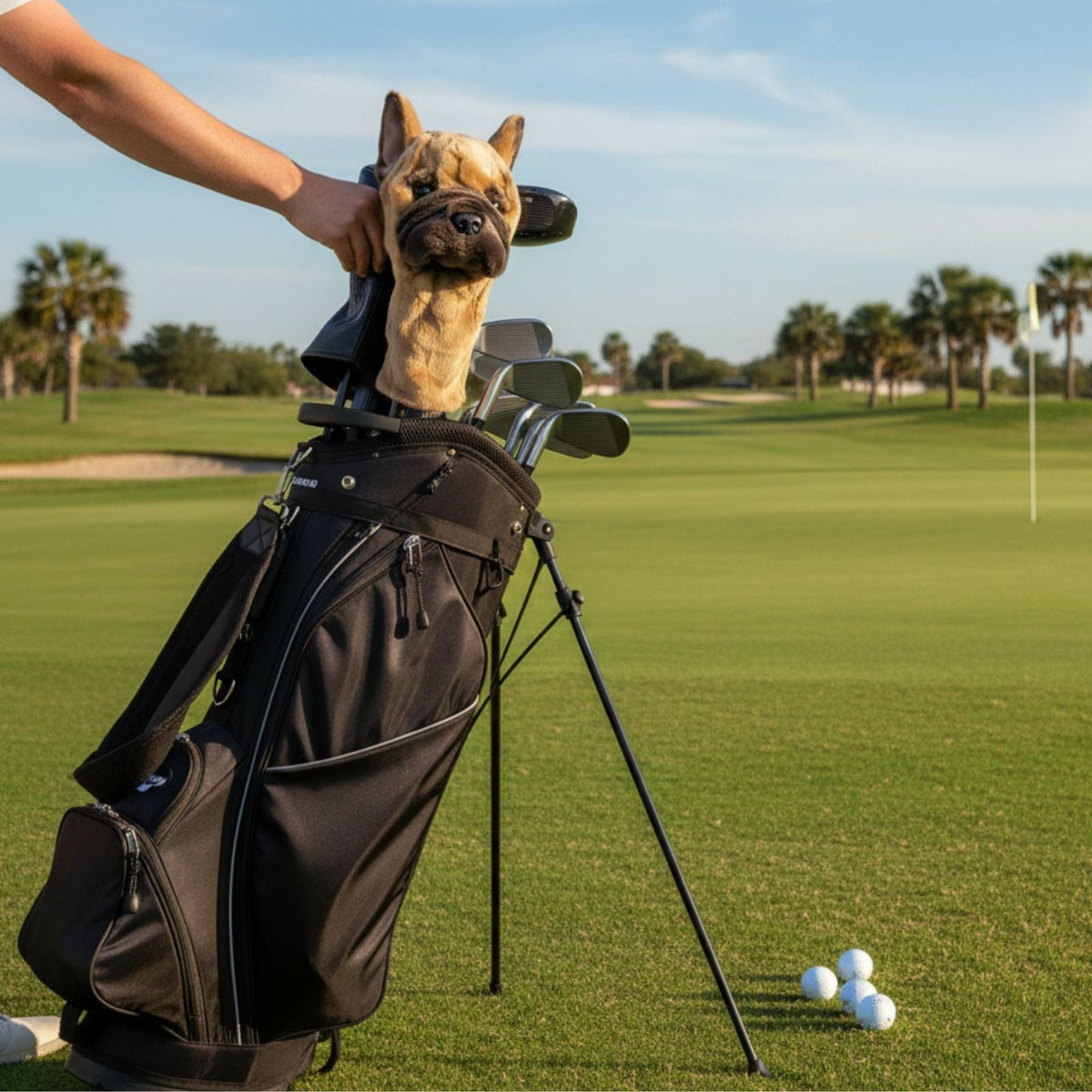Bocchetta French Bulldog Plush Golf Club Head Cover - Fawn (Novelty Animal Golfer Gift)