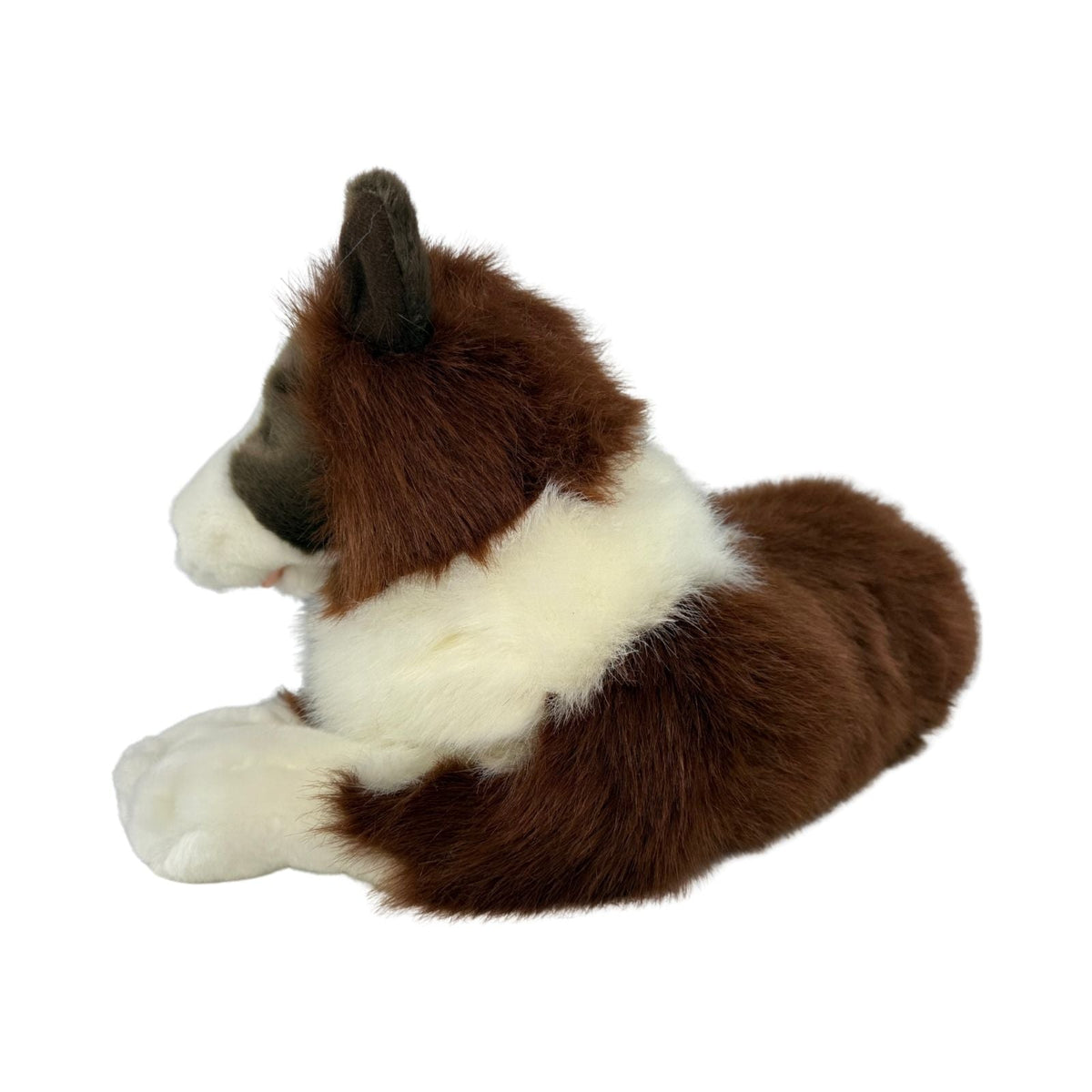 Bocchetta Fudge 62cm Lying Border Collie Plush Toy - Chocolate (Realistic Stuffed Animal Dog Gift)