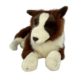 Bocchetta Fudge 62cm Lying Border Collie Plush Toy - Chocolate (Realistic Stuffed Animal Dog Gift)