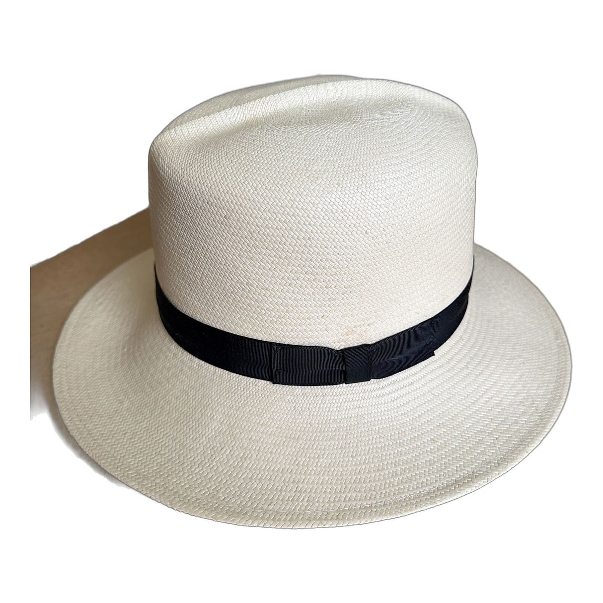 Genuine Handwoven Grade 8 Panama Straw Fedora Hat - Ivory (Made in USA)