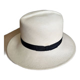 Genuine Handwoven Grade 8 Panama Straw Fedora Hat - Ivory (Made in USA)