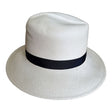 Grade 8 Panama Straw Fedora Hat - Ivory - S