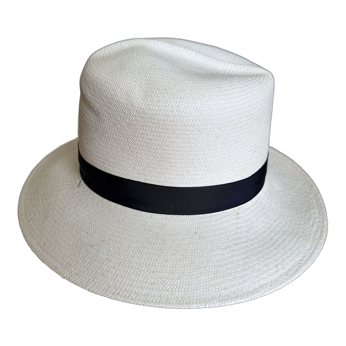 Grade 8 Panama Straw Fedora Hat - Ivory - S