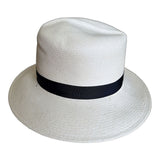 Grade 8 Panama Straw Fedora Hat - Ivory - S