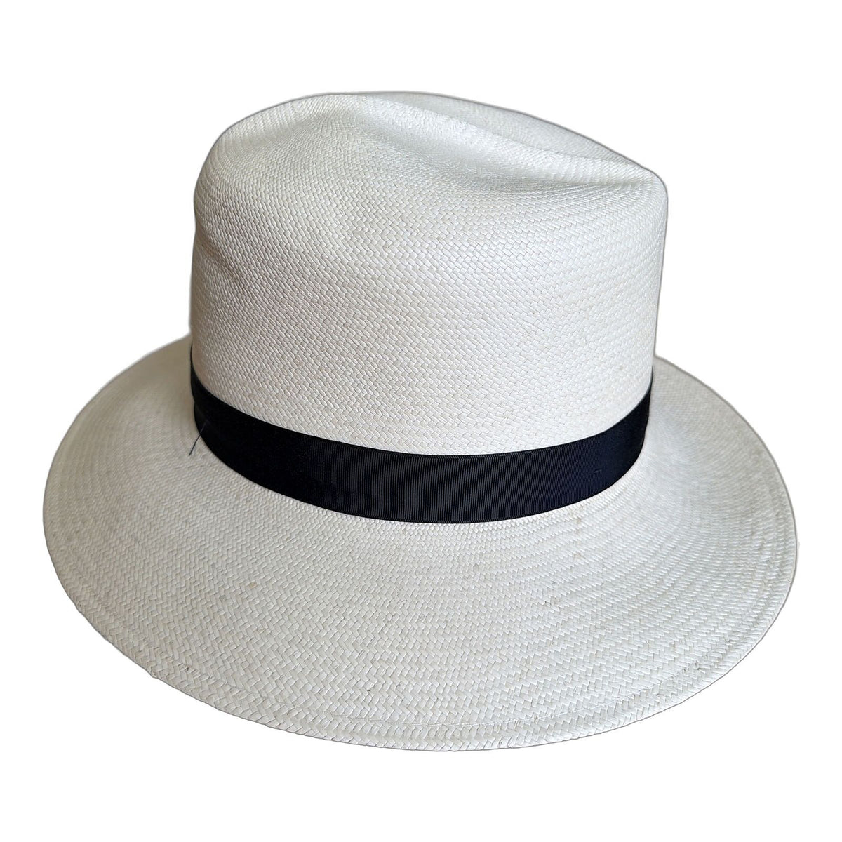 Genuine Handwoven Grade 8 Panama Straw Fedora Hat - Ivory (Made in USA)