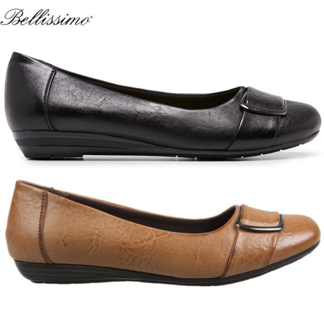 Bellissimo Womens Michelle Flats Shoes Comfortable Classic Casual - Tan