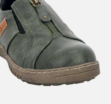 Panache Womens Inda Walking Shoes w/ Zip in Khaki