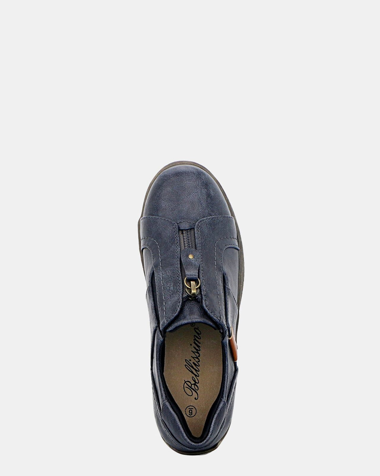 Panache Womens Inda Walking Shoes w/ Zip in Navy