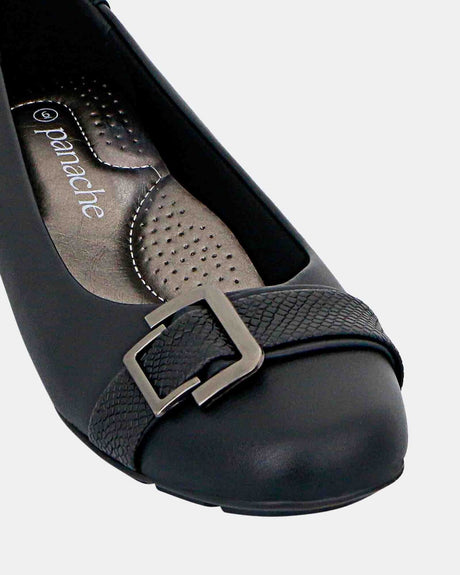 Panache Womens Katoa Ballet Flats - Black (Classic Casual Shoes)