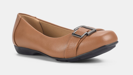 Panache Womens Katoa Ballet Flats - Tan (Classic Casual Shoes)