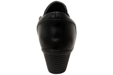 Panache Womens Raegan Comfortable Low Heel Shoes in Black
