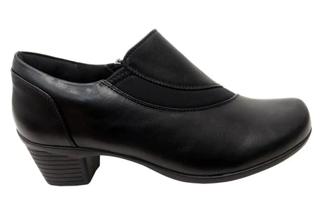 Panache Womens Raegan Comfortable Low Heel Shoes in Black