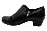 Panache Womens Raegan Comfortable Low Heel Shoes in Black