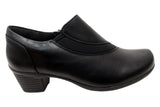 Panache Womens Raegan Comfortable Low Heel Shoes in Black