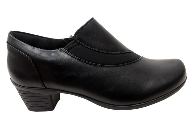 Panache Womens Raegan Comfortable Low Heel Shoes in Black