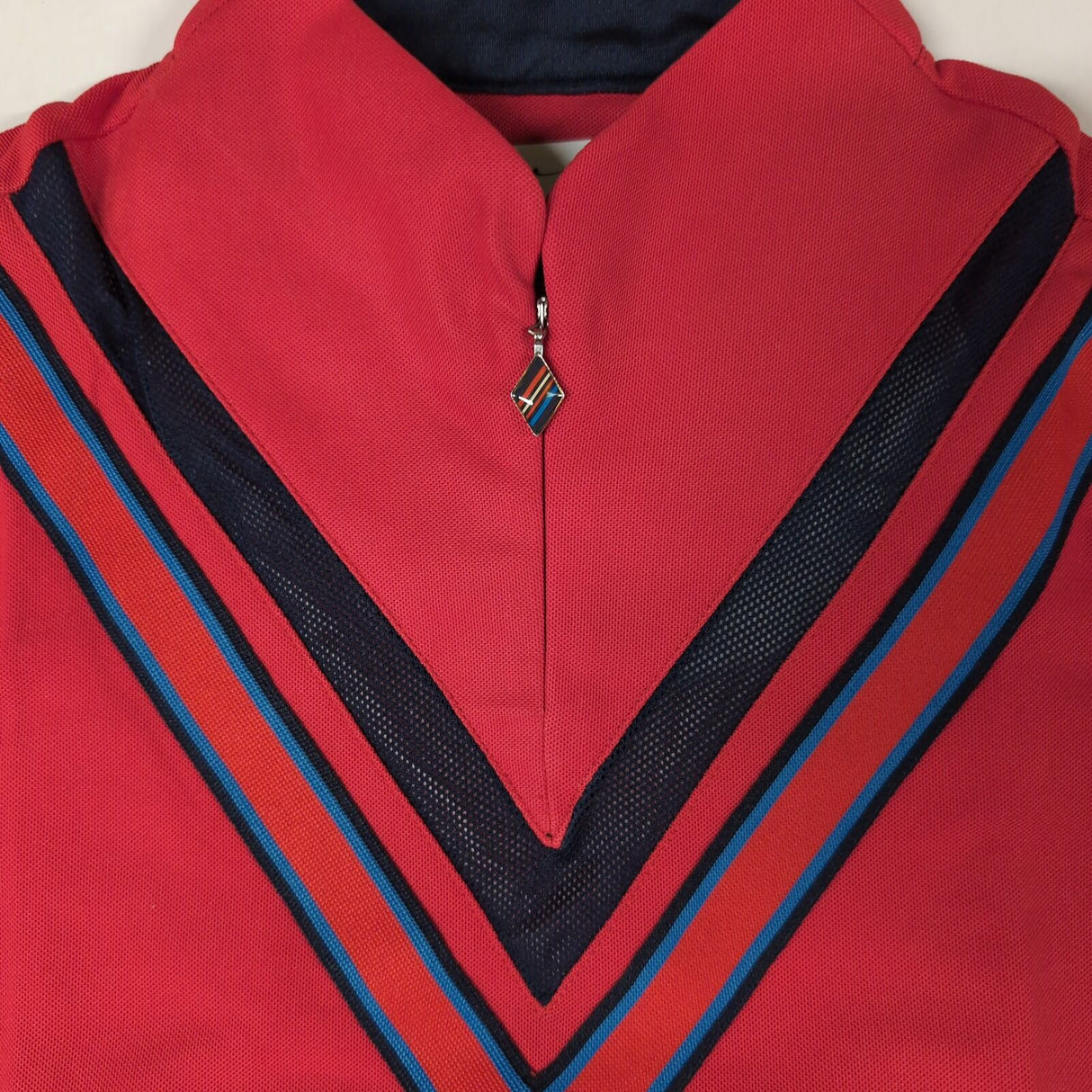 Greg Norman Womens Short Sleeve Zip Funnel Collar Polo Top Shirt in Rare Red