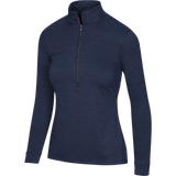 Greg Norman Womens Utility 1/2 Zip Mock Long Sleeve Golf Top in Navy Heather