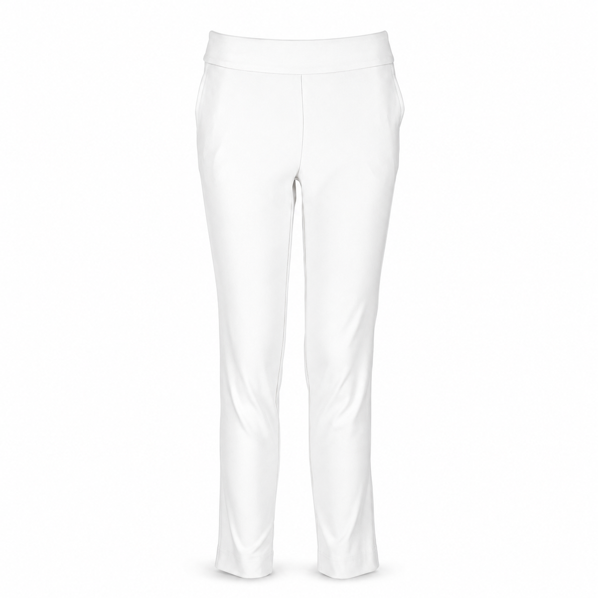 Greg Norman Womens Perfect Fit Slimming Pants - White (Stretch Trousers)