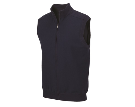 Greg Norman Mens Weatherknit Full Zip Wind Golf Vest in Navy