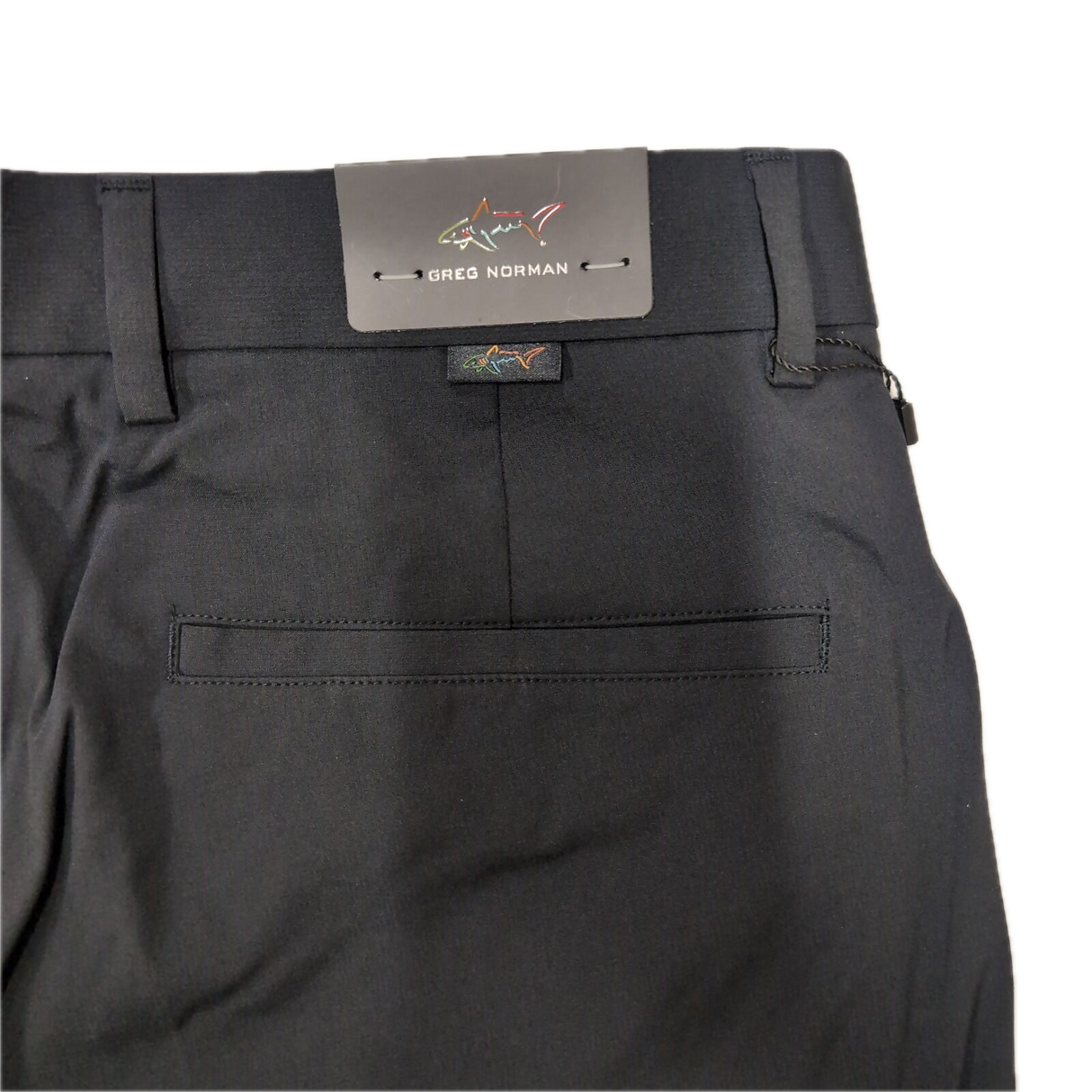 Greg Norman Mens Woven Tech Flat Front Shorts in Black
