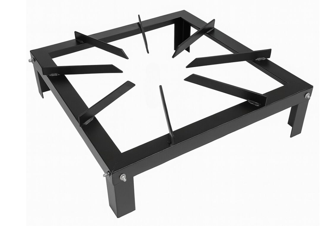 Heavy Duty Metal Gas Burner Stand - Black - 50x50x10cm (BBQ)