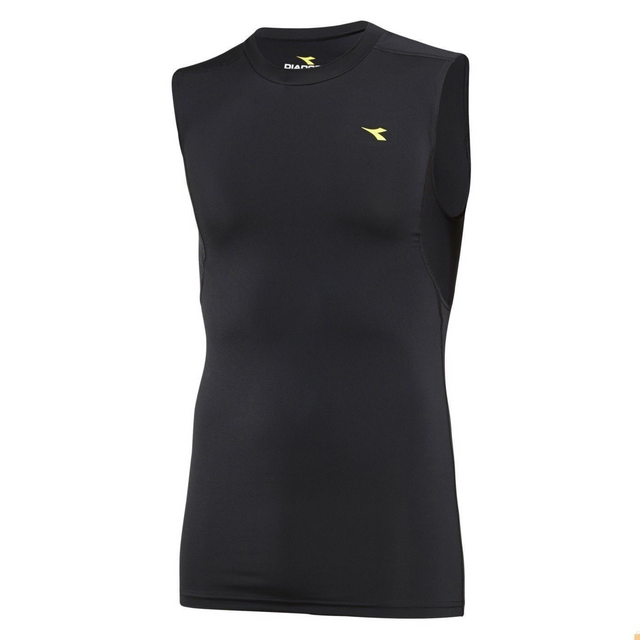 Diadora Mens  Compression Sleeveless Muscle Top Gym Thermal - Black