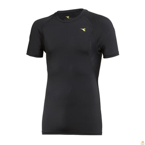 Diadora Mens Compression Short Sleeve T-Shirt Top - Black (Sports Base Layer)