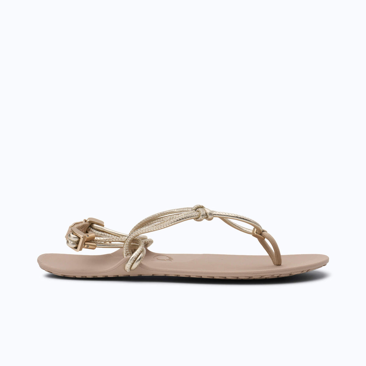 Xero Womens Genesis Leather Barefoot Sandals - Gold Metallic (Zero Drop)
