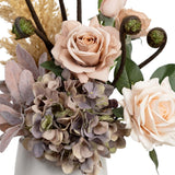 48cm Dried Look Floral Flower Plant - Dry Arrangement - Pastel Colours (Oval Pot)