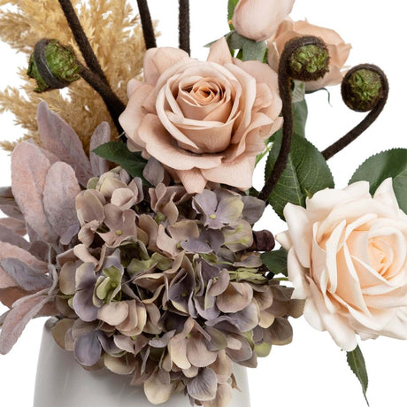 48cm Dried Look Floral Flower Plant - Dry Arrangement - Pastel Colours (Oval Pot)