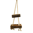 2 Tier Wood Hanging Planter Plant Storage with Rope Rustic Decor