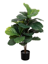 90cm Potted Faux Fiddle Leaf Fig Tree Artificial Plant Flower Green