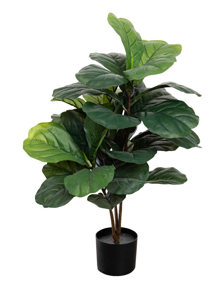 90cm Potted Faux Fiddle Leaf Fig Tree Artificial Plant Flower Green