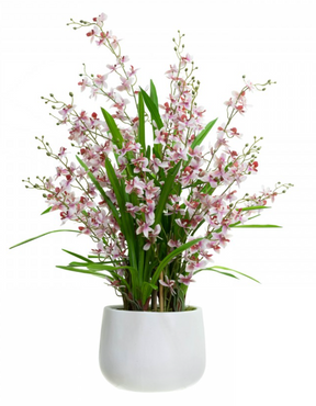 78cm Dancing Lady Orchid Artificial Ceramic Potted Plant - Pink (Faux Floral Decor)