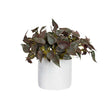 Real Touch Anthurium Bush in White Pot 21cm Artificial Plant in Burgundy