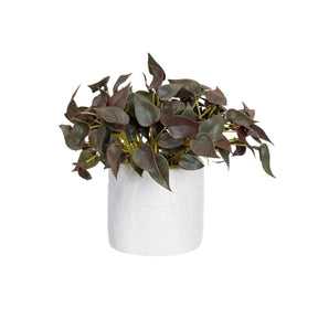 Real Touch Anthurium Bush in White Pot 21cm Artificial Plant in Burgundy