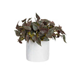 Real Touch Anthurium Bush in White Pot 21cm Artificial Plant in Burgundy
