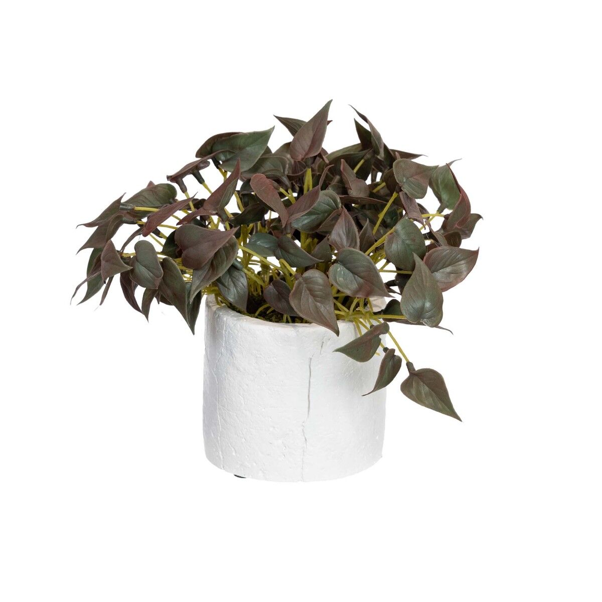 Real Touch Anthurium Bush in White Pot 21cm Artificial Plant in Burgundy