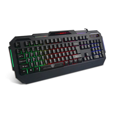 Wired Rainbow Backlit Gaming Keyboard with Splash Proof Design