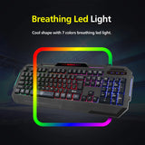 Wired Rainbow Backlit Gaming Keyboard with Splash Proof Design