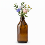 600ml Vintage Brown Glass Vase (Flowers not included)