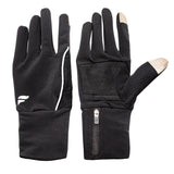 Fly Active Glovepocket Mens Running Gloves - Black/Silver (Size M/L) - BLACK/SILVER